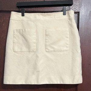 J. Crew size 12 ivory wool mini skirt